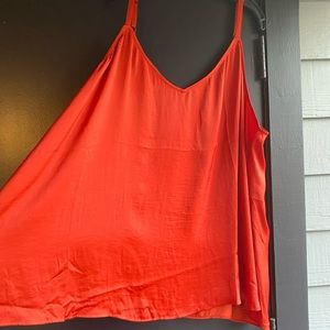 Torrid *satin* breezy v neck burnt orange tank!